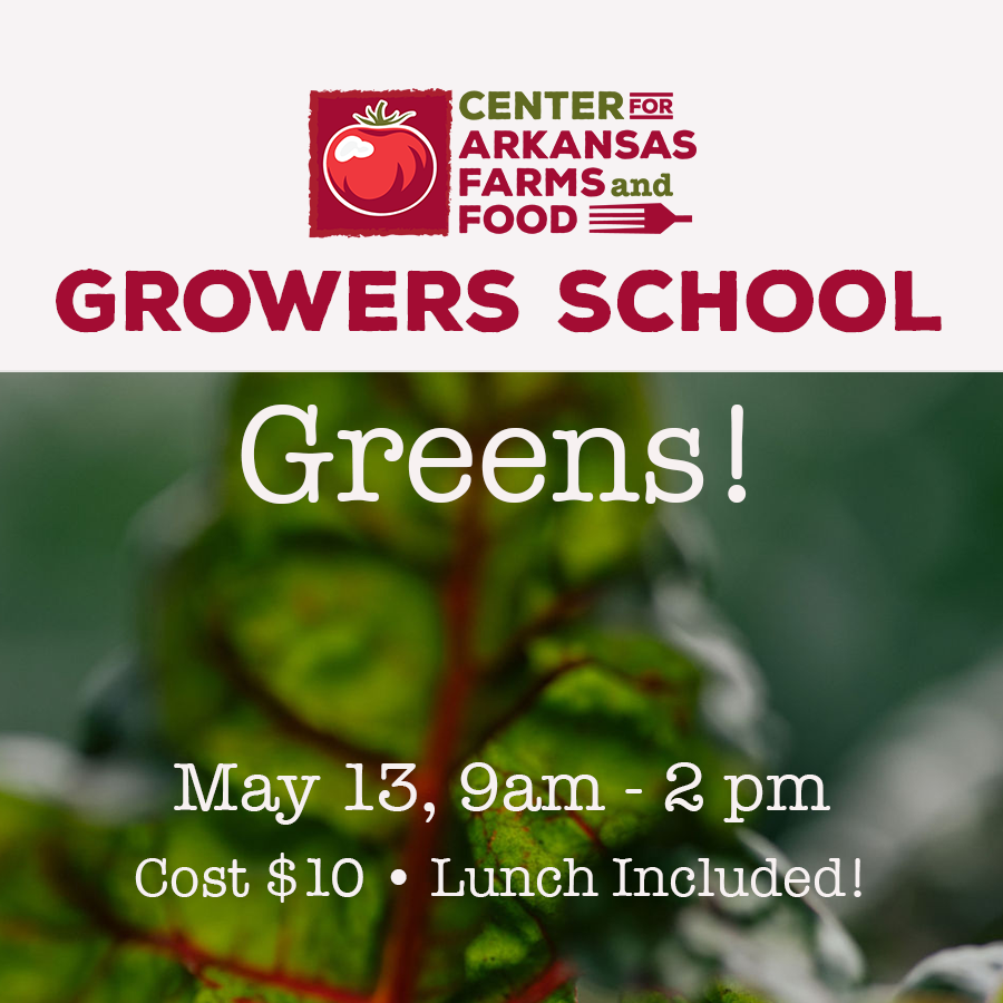 Learn to grow #greens like lettuce, kale, spinach, chard, &amp; Asian greens. This class is in-person at the CAFF Farm! We’ll be in the field walking, talking, and doing demonstrations. Topics: seeding, transplanting, pest management, and harvest. Register at NWAFarming.org