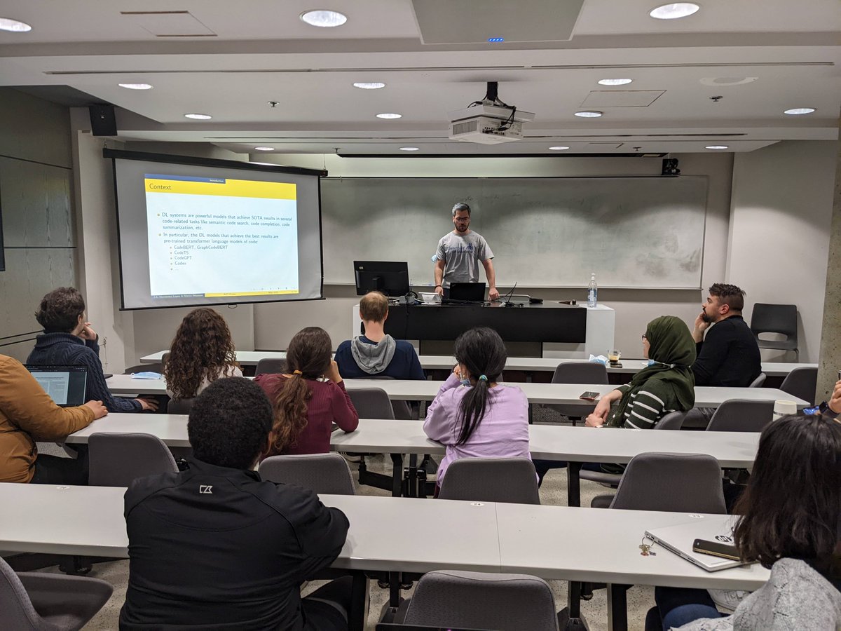 GEODES (@umontrealgeodes) on Twitter photo José Antonio Hernández López (<a href="/antolin_hl/">José Antonio</a>) from <a href="/UMU/">Universidad Murcia</a> caps his research visit to GEODES with a presentation of the results of his collaboration with <a href="/MWeyssow/">Martin Weyssow</a> and <a href="/sahraouh/">Houari Sahraoui</a>
It was a pleasure to have you in the team José! José Antonio Hernández López (<a href="/antolin_hl/">José Antonio</a>) from <a href="/UMU/">Universidad Murcia</a> caps his research visit to GEODES with a presentation of the results of his collaboration with <a href="/MWeyssow/">Martin Weyssow</a> and <a href="/sahraouh/">Houari Sahraoui</a>
It was a pleasure to have you in the team José!