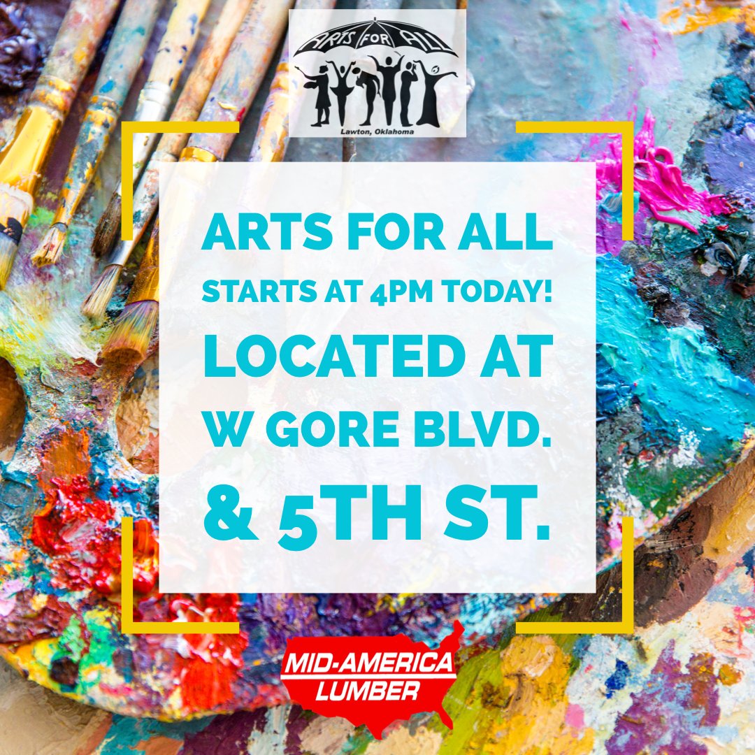 MidAmericaLumb's tweet photo. The Arts For All Festival is here this weekend starting at 4pm today! Will you be going? 🎨 #ArtsForAll #SupportSmall https://t.co/Fdc7Lr8YHD