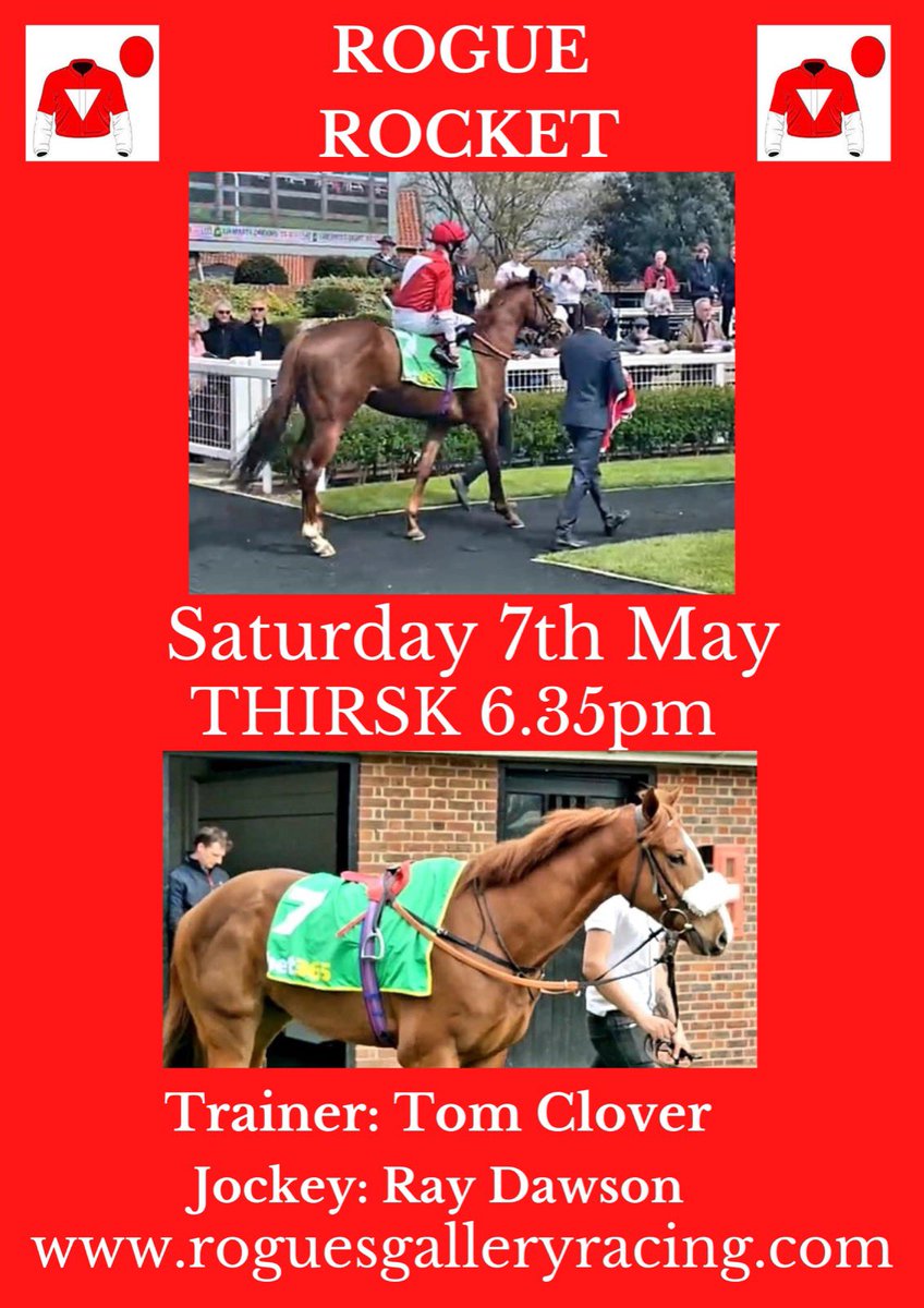 Roguesracing_'s tweet photo. ππππ
Watch #RogueRocket take off @ThirskRaces tomorrow where he runs in the 6.35pm. He will be ridden by @Raydawson101 for @tomcloverracing and we are excited following his place in the Wood Ditton a few weeks agoβ¦should run well #rogues #bestsyndicate ππππ https://t.co/nYgnib72F0