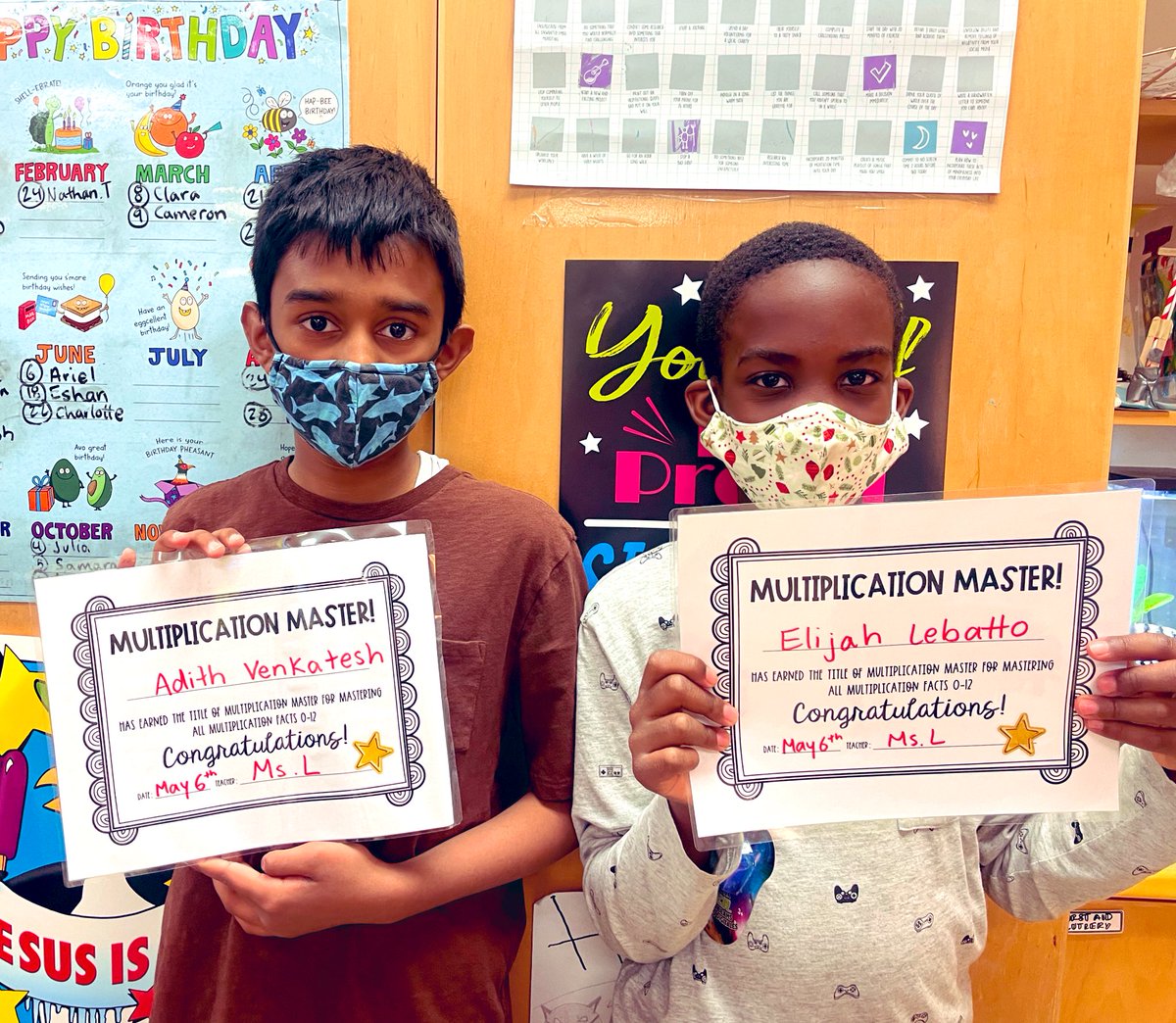 sierraladeroute's tweet photo. We have two Math whizzes on our hands! Our first 2 Multiplication Masters from 5BC! Way to go E and A! Mad math skillz yo! #thepathismath #geniushour #multiplicationmasters @OttCatholicSB @StAnneOCSB https://t.co/e2pmgYJOGv