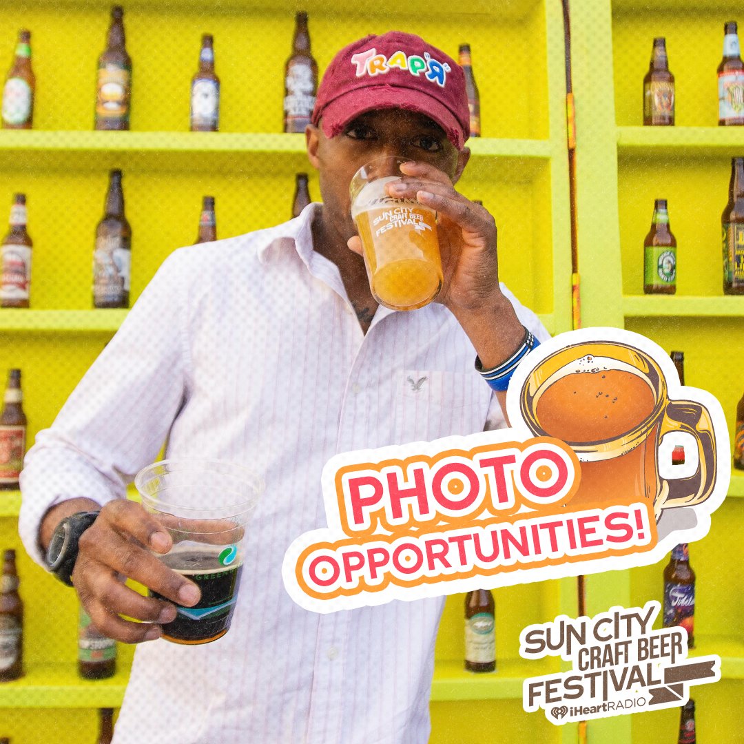 SunCityBeerFest's tweet photo. Capture that pitcher-perfect shot 📸 🍺 

Join us May 21 and 22 for plenty of wonderful photo opportunities brought to you by Commercial Print Solutions!

🎟️ G.A. and limited DeadBeach Brewery V.I.P. tickets on sale now at https://t.co/WsB3gwNqXu https://t.co/6zjjvam0C6