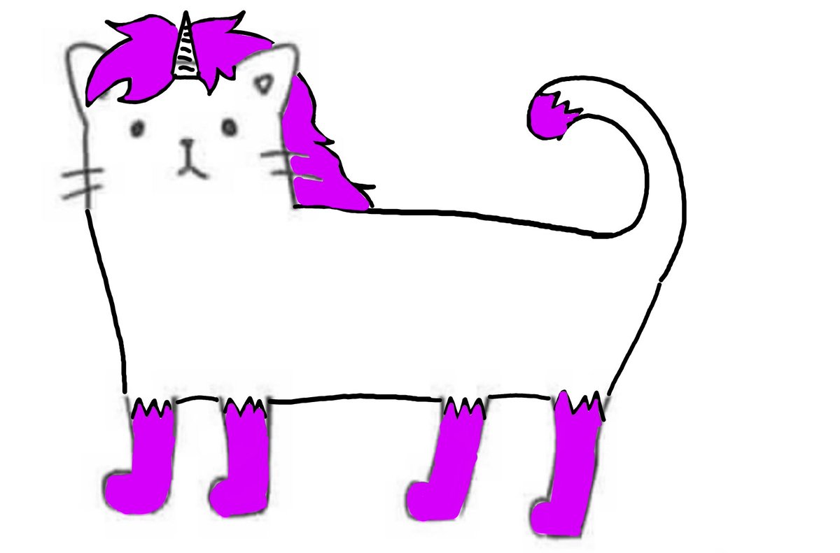 Es un gato-unicornio 。