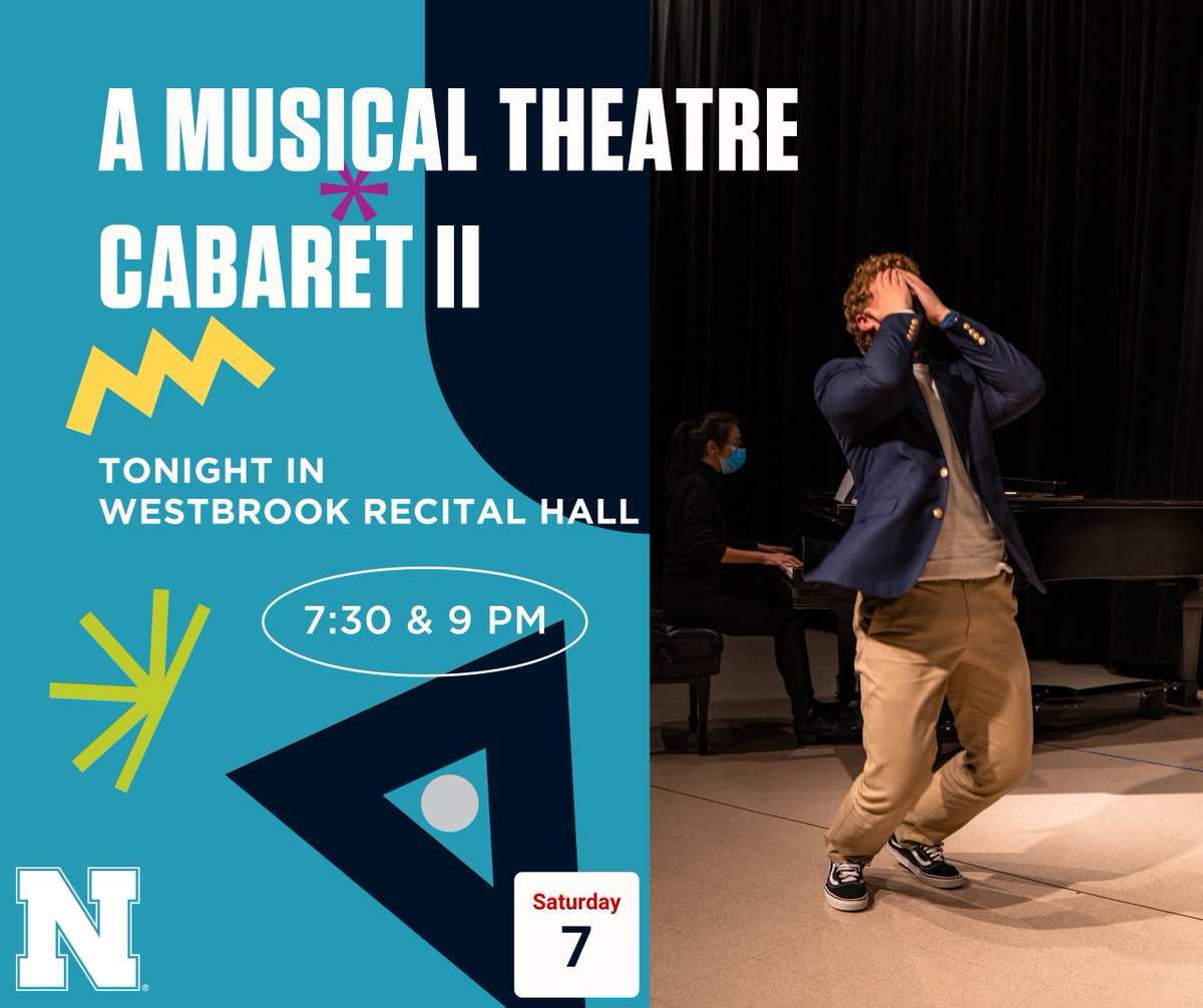 TONIGHT in WESTBROOK 119, come see the last two MUSICAL THEATRE CABARET performances happening at 7:30 and 9 PM! Each performance will be featuring different students from the Advanced Musical Theatre Techniques class, so come check out the shows!