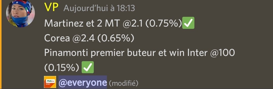 VPick_'s tweet photo. Côté a 100 ✅
Cote à 2.1 ✅

Il y a seulement 48 heures on pétait tout, ON REFAIS LE COUP 🔥

Une équipe en OR 
Des paris 24h/24h 
De l'argent 
Du fun 

DM pour rejoindre et les infos ! 

3*1 mois d'abonnement parmis les RT ♻️

#TeamParieur https://t.co/hRuf32LkKe