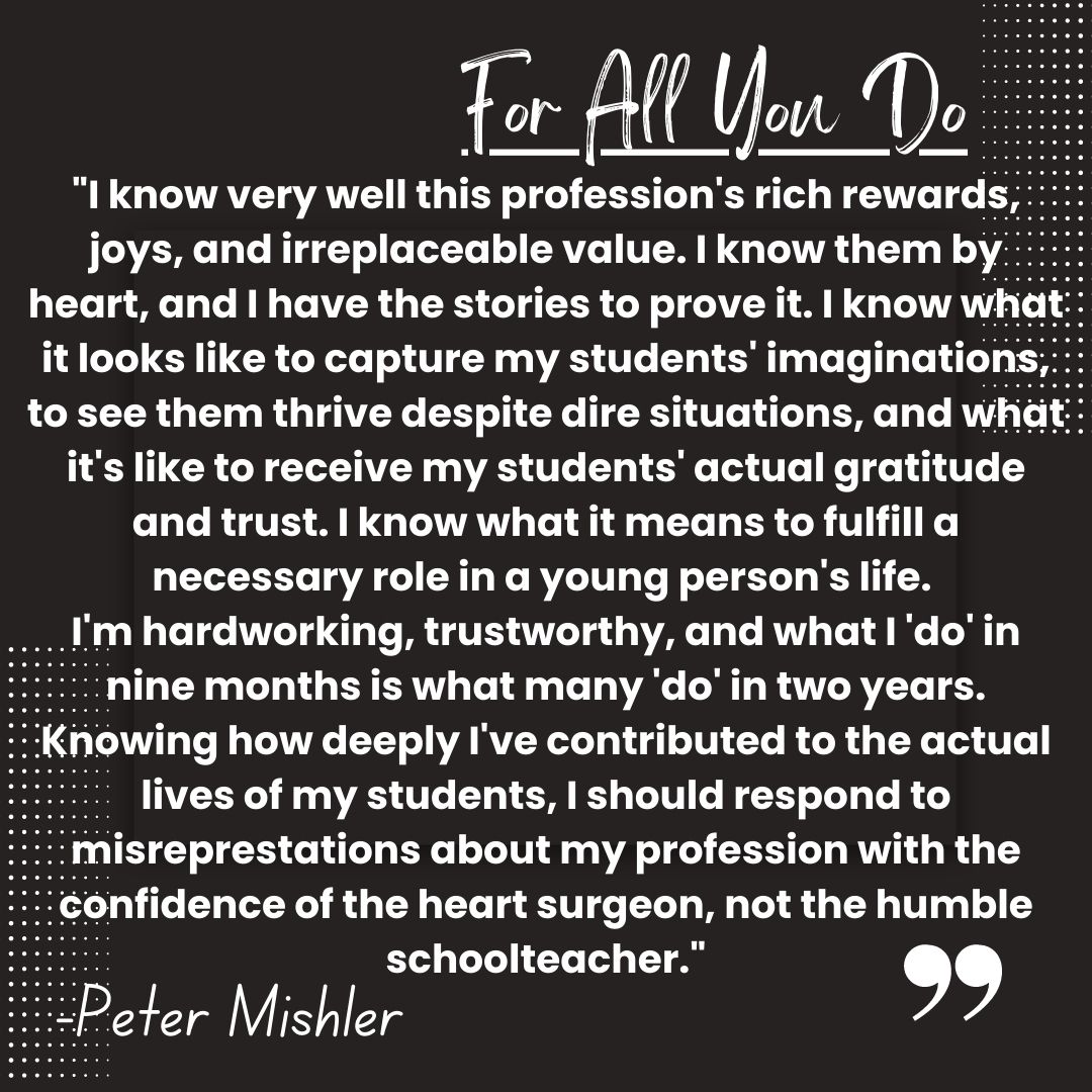 From a local educator on being a teacher. Happy #TeacherAppreciationWeek