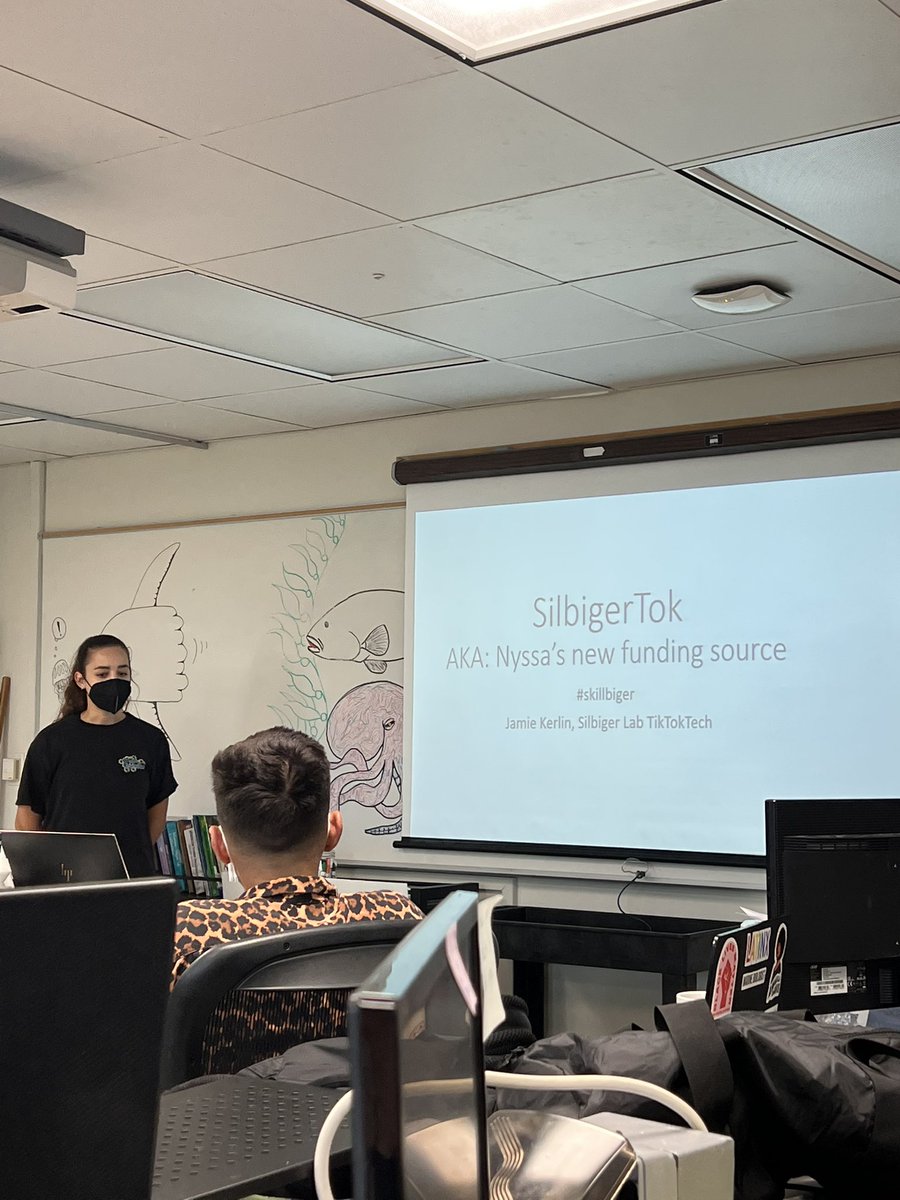 For lab meetings we teach each other new skills (#skillbiger lab) and <a href="/jamiekerlin_/">Jamie Kerlin</a> taught us all the delicate art of making TikToks as our Tik Tok Tech 😂. Follow  @ silbigerlab for some fun content!