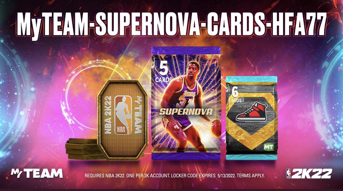 2k22lockercode_'s tweet image. #lockercode #2k22 🚨 Use this code for a Supernova Pack, Diamond Shoe Pack, or 5 tokens.

Available for one week