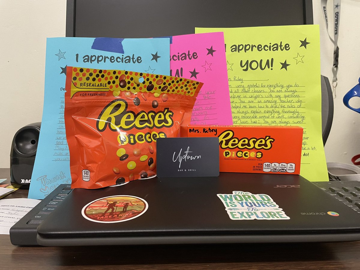 Just a shout out to all my students who made me feel loved this week, and to the admin and parents/community of #redbud132. You truly know how to make a teacher feel special on teacher appreciation week. Thank you!!