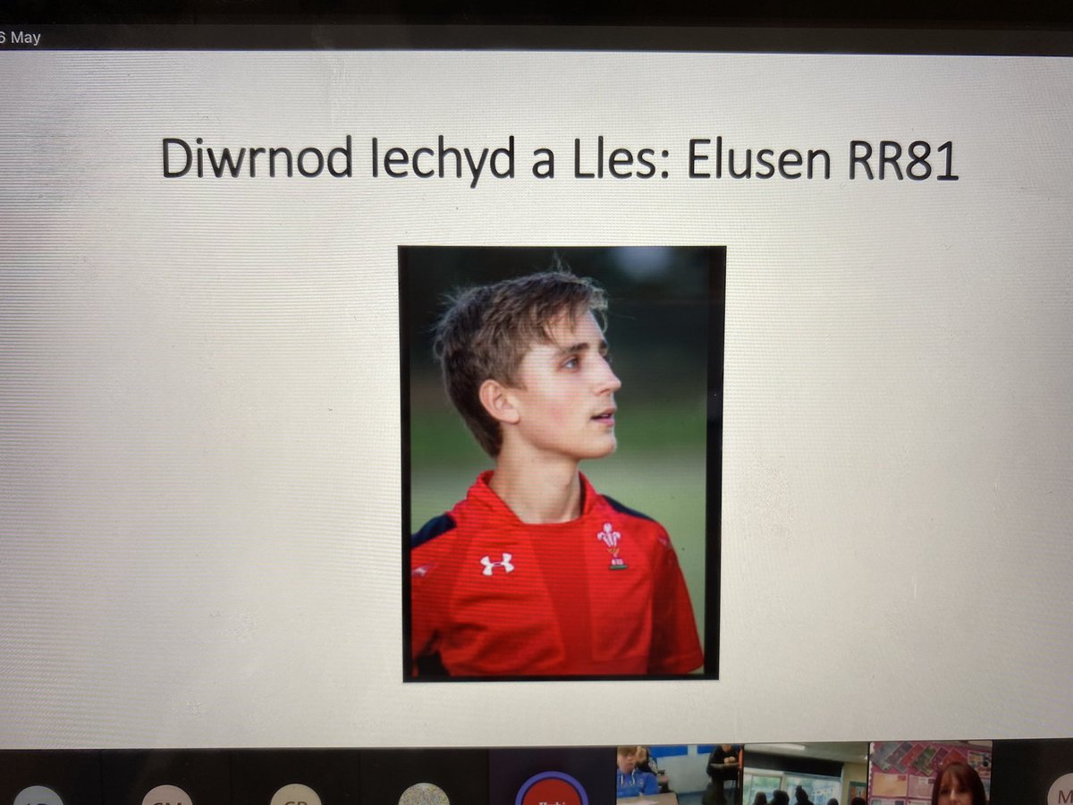 YsgolLlanhari's tweet photo. Cychwyn hyfryd i’n diwrnod iechyd a lles gyda chyflwyniad Mrs Phillips yn deyrnged arbennig i Rhys. Diolch am eich cyfraniadau i RR81. A poignant and hearfelt introduction to today’s activities. Thanks for your contributions to #RR81 https://t.co/UdNvpqVSfw