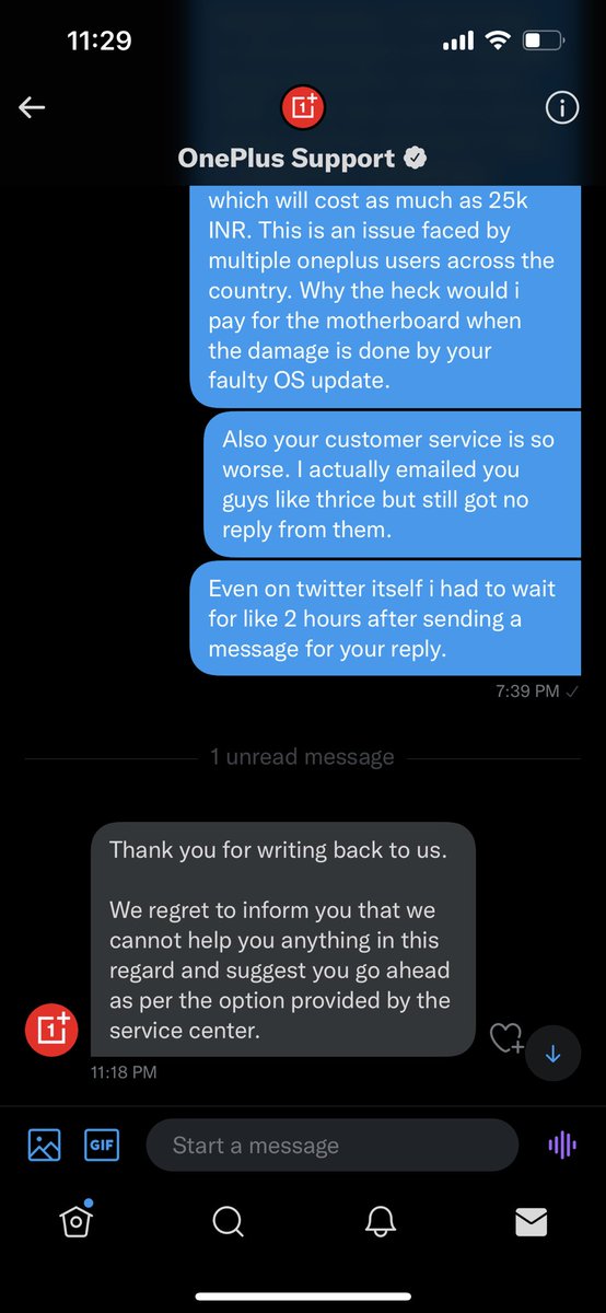 Seth25S's tweet photo. Oneplus is loosing their respect day by day. They cant even except their own mistake. This is none other than a fraud which they did to their consumers.                      #onepluscrashdumpmode @oneplus @OnePlus_IN @OnePlus_Support @PeteLau https://t.co/MxmLaixFy6