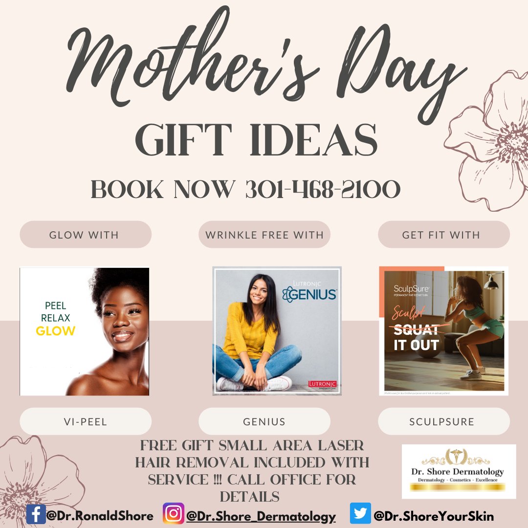 DrShoreYourSkin's tweet photo. Month-long Mother's Day Celebration @DrShoreYourSkin #happymothersday #motherslove #mothers #motherhood #love #mom #mother #momlife #mama #mothersdaygift https://t.co/6QNWzG4bat