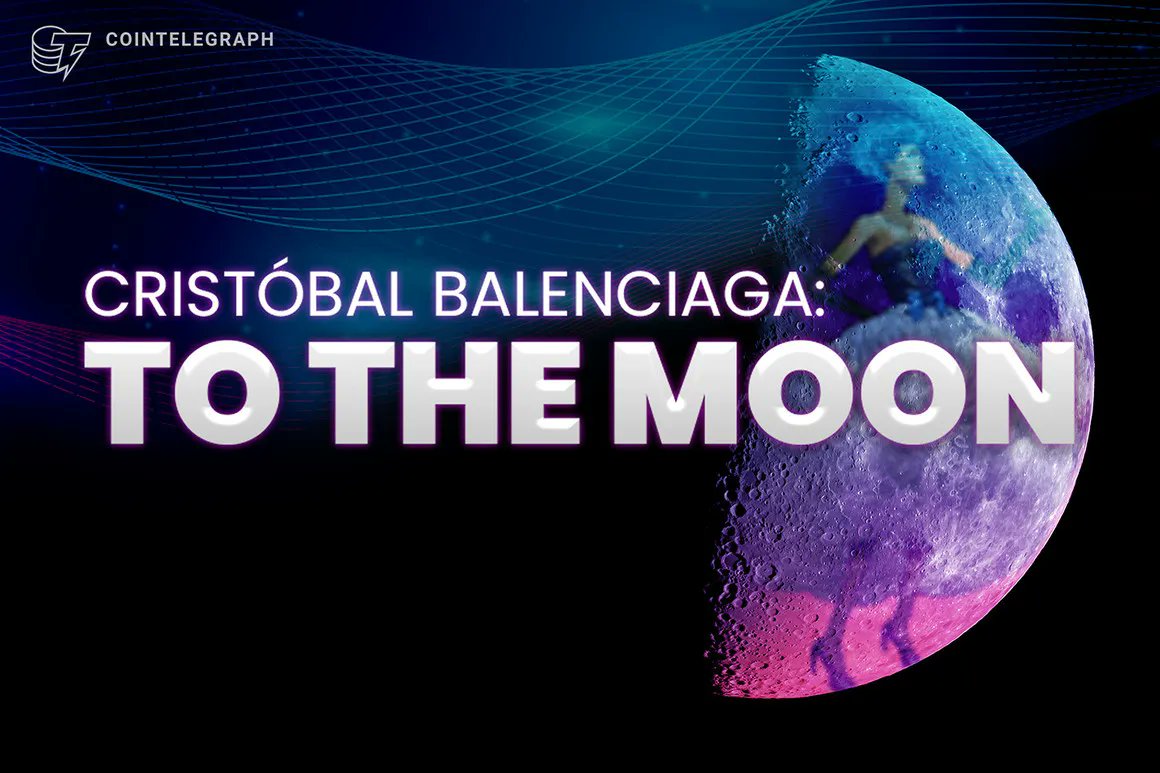 Cointelegraph's tweet photo. Innovative fashion meets cutting-edge technology – the “Cristóbal Balenciaga: To the Moon” NFT collection 🚀

Stunning dresses, crypto-inspired NFTs, Cointelegraph created art. Click the link, dive deep, and find out how to get whitelisted! https://t.co/3vCVmwEQqf https://t.co/dYjJRIQkdg