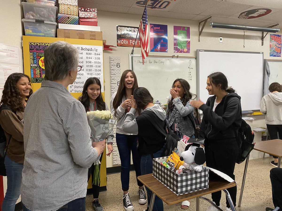 TonyaHouston70's tweet photo. Her students honored our GOAT - best Algebra teacher in ECISD probably Texas!!!!  @MaribelAranda12 @ECISDmath @EctorCountyISD @CrockettColts https://t.co/M7ZoVtpOVT