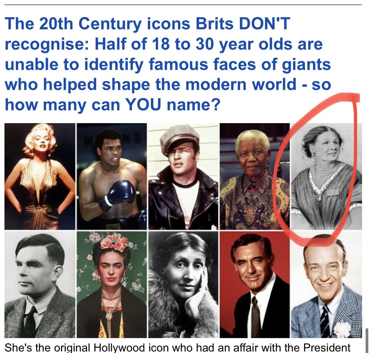 Today’s Daily Mail mocking young people for not knowing their history while maintaining that Mary Seacole was a 20th century icon. 🙄