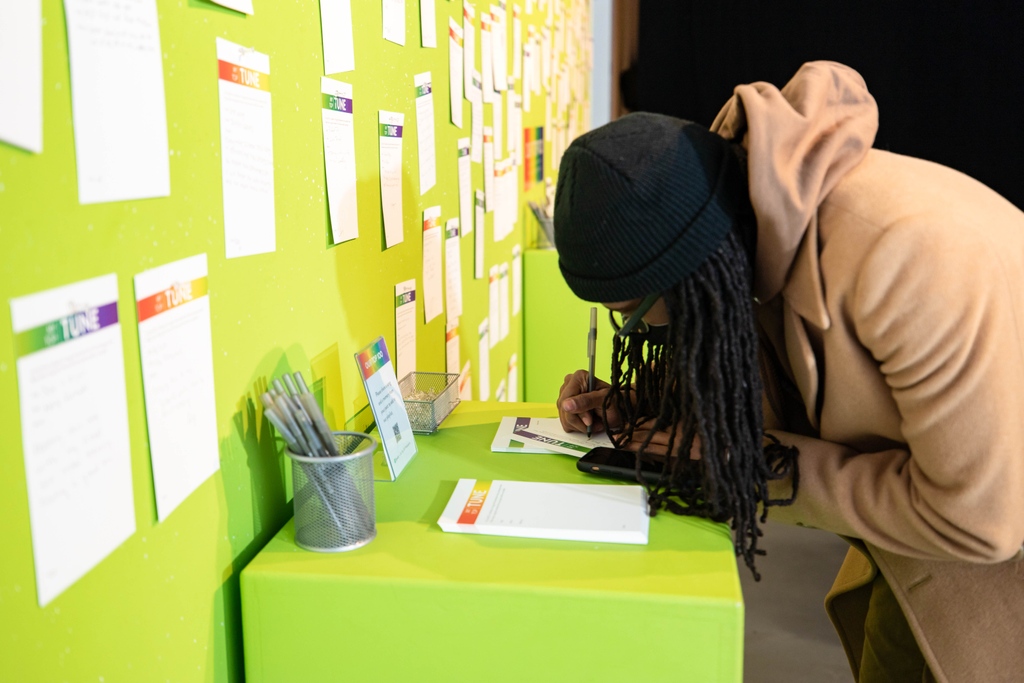 Thousands of visitors have shared their stories to Our Top 100 by Jody Servon. ⁠Participants contribute handwritten cards, each listing a song and the memory that it sparks.⁠
⁠#wonderspaces