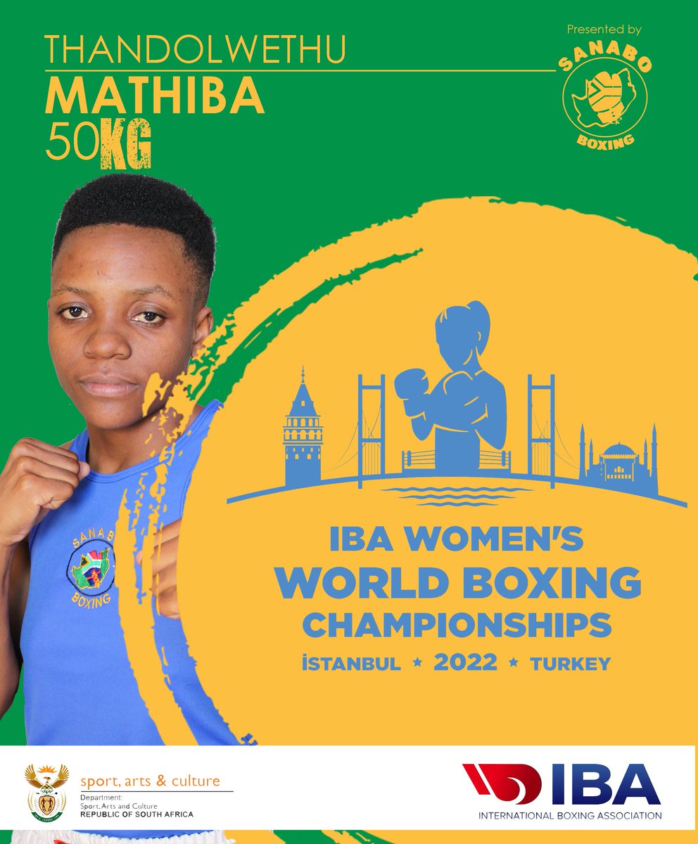 SANABOBoxingOrg's tweet photo. Thandolwethu Mathiba representing South Africa at the IBA World Women Championships 2022.

Let's all wish our Boxers good fortune in their World / next level participation event.

#SANABO 
#IBAWWCHS2022
#boxingistanbul https://t.co/NZqXXWhq5Y