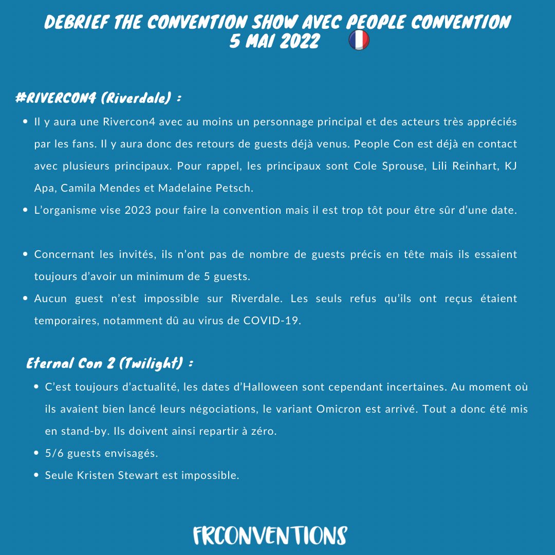 FrConventions's tweet photo. Hier soir nous étions en live avec @peoplecons. On vous fait le récap’ des infos données sur le #SFM5, la #DLC5, la #RIVERCON4, la #EternalCon2, le #PLDay et leur futurs événements 👇 https://t.co/o9Ifpba7SD