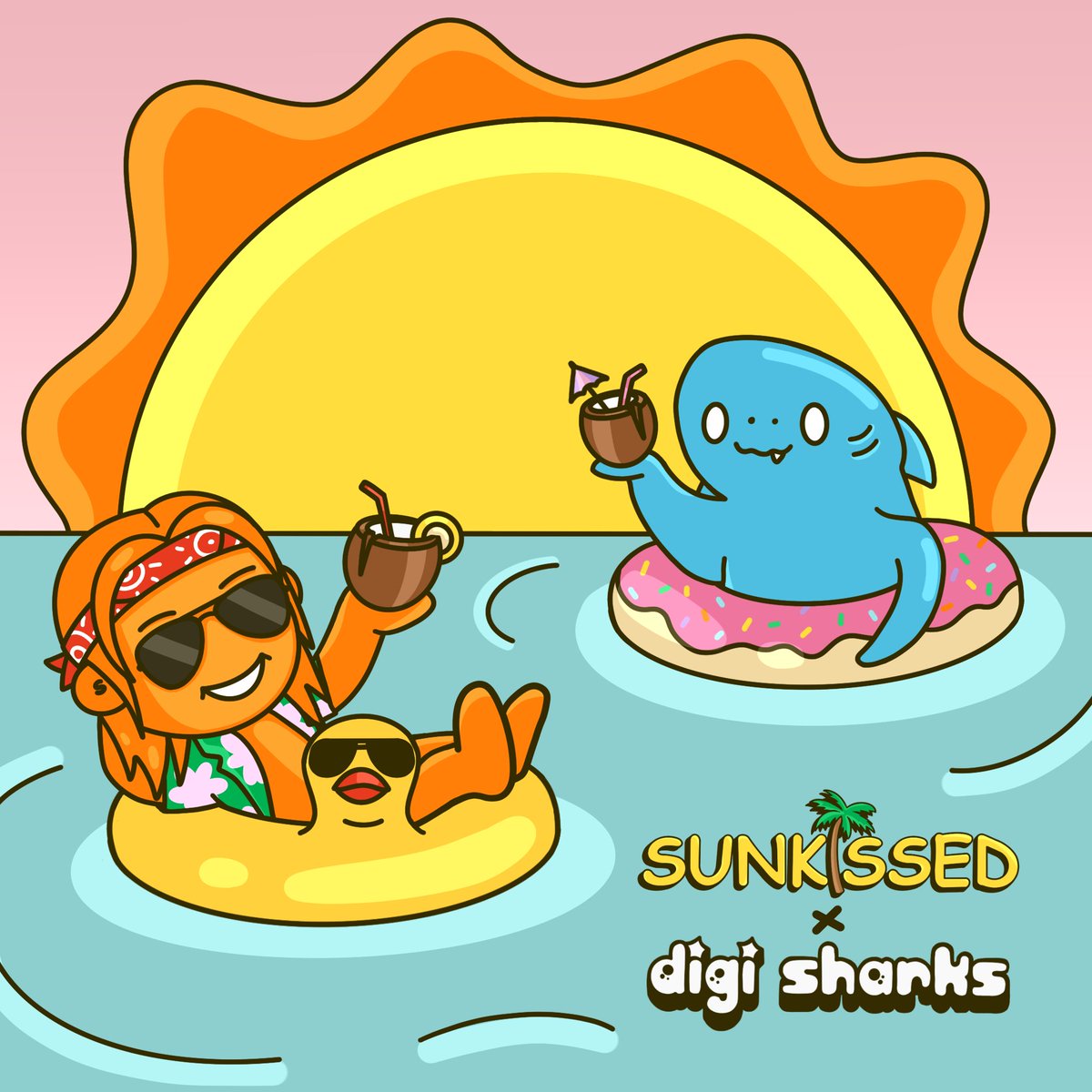 DigiSharksNFT's tweet photo. 🦈 DIGI SHARKS x SUNKISSED ☀️

We're excited to announce our partnership with 
@SunkissedNFT! 

To celebrate we'll be giving away 3 WL spots 🎉

To Enter:
1️⃣ Follow 
@DigiSharksNFT &amp; @SunkissedNFT 
2️⃣RT and Tag 3 Friends
3️⃣Turn on 🔔

Winners announced: 24 hours!

#NFTCommunity https://t.co/fzuYUulOkS
