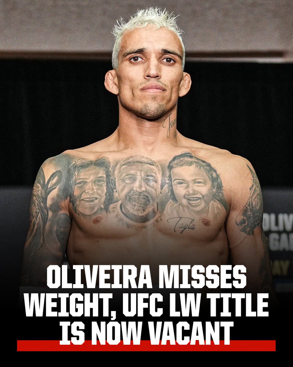 Charles Oliveira missed the 155-pound limit for his lightweight title fight after receiving an additional hour to lose .5 pounds and has been stripped of his title. The #UFC274 main event will commence, but only Justin Gaethje has the opportunity to win the UFC title.