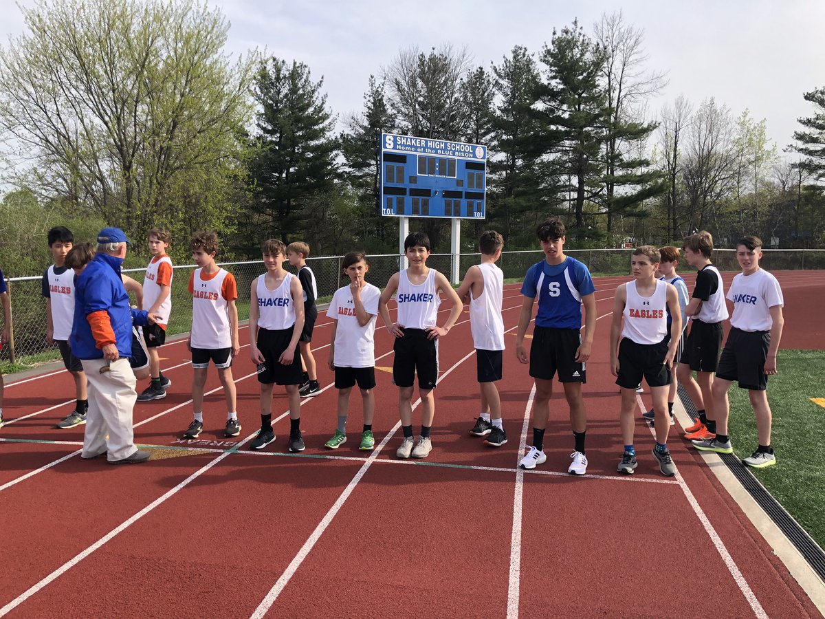 Modified track had a historic day yesterday at home with several personal bests from the majority of athletes. The highlight of the meet was the Shaker boys going 1-4 in the 1500m run with Griffin Ryan shattering his previous Modified school record with a 4:53!