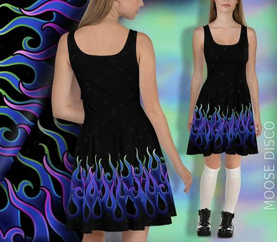 Just sharing more unique independent fashion from my Etsy shop: Blue Hot Rod Flames Gothic Lolita Witch Dress, Rockabilly Psychobilly Dress, Gothic Burning Witch Gothabilly Fire Witch Sacrifice Dress by MooseDisco https://t.co/z2RMiueljD #indiebrand #altfashion https://t.co/CeYWqivkYb