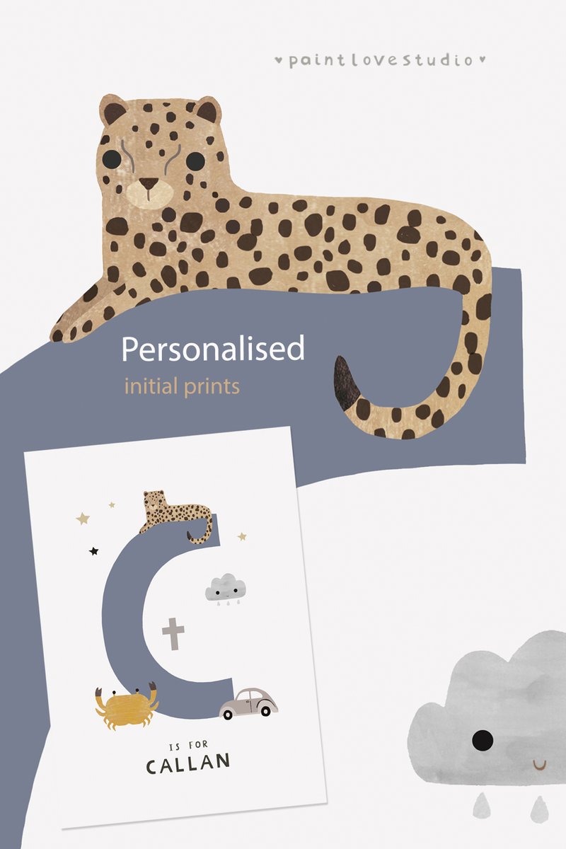 PaintloveS's tweet photo. Happy Friday! Hope you’re all well and looking forward to the weekend.  
Here's a close up of a personalised initial print for boys who's name begins with a C. Each letter is decorated with lovely illustrations and fully customisable. 
A4 print only £15 
Plus free UK delivery! https://t.co/5T19JBnVE9