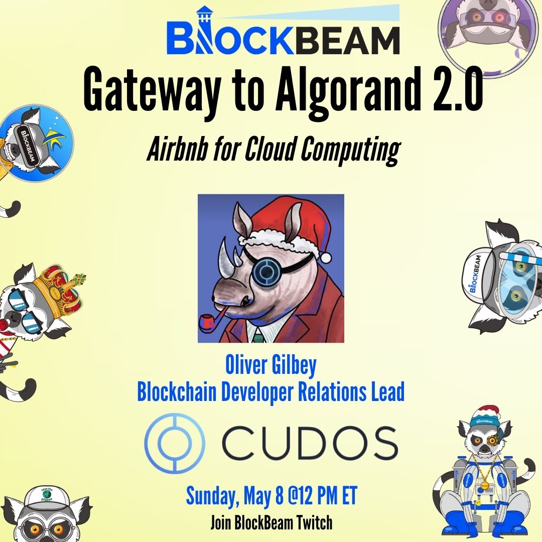 BlockBeamio's tweet photo. We are excited to host Oliver Gilbey of @CUDOS_ this Sunday at 12 pm ET as part of the Gateway to Algorand 2.0!

We will be discussing the business value of Cudos technology, positive climate impact, and the bridge being built to #Algorand.

Register: https://t.co/8BpRzGV7l2 https://t.co/c4eqLMDfPX