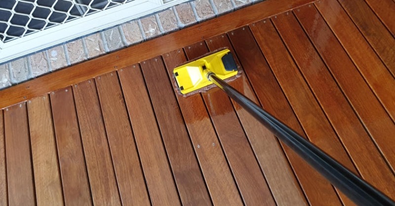 TrueValue's tweet photo. Weather can really take its toll on your wooden deck, leaving it both looking old and also more susceptible to damage. Here’s a handy step-by-step to stain your deck and keep it protected for years to come. #StainingProject #DIY #TrueValue #LocallyOwned