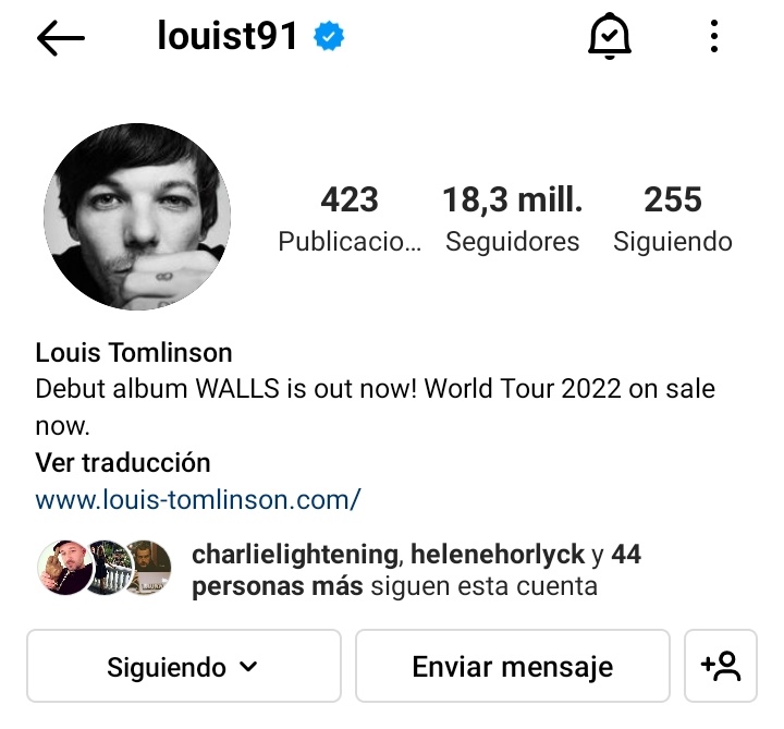 IsNotT91's tweet image. Louis superó los 18.3 millones de seguidores en ig antes de su tour por Latam 🥳🥳 #StreamWalls