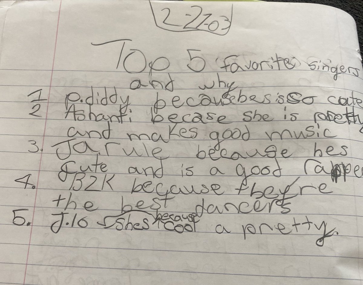 kjryan85's tweet photo. Found my notebook from 3rd grade … did I lie? https://t.co/NK8eYjsMNE