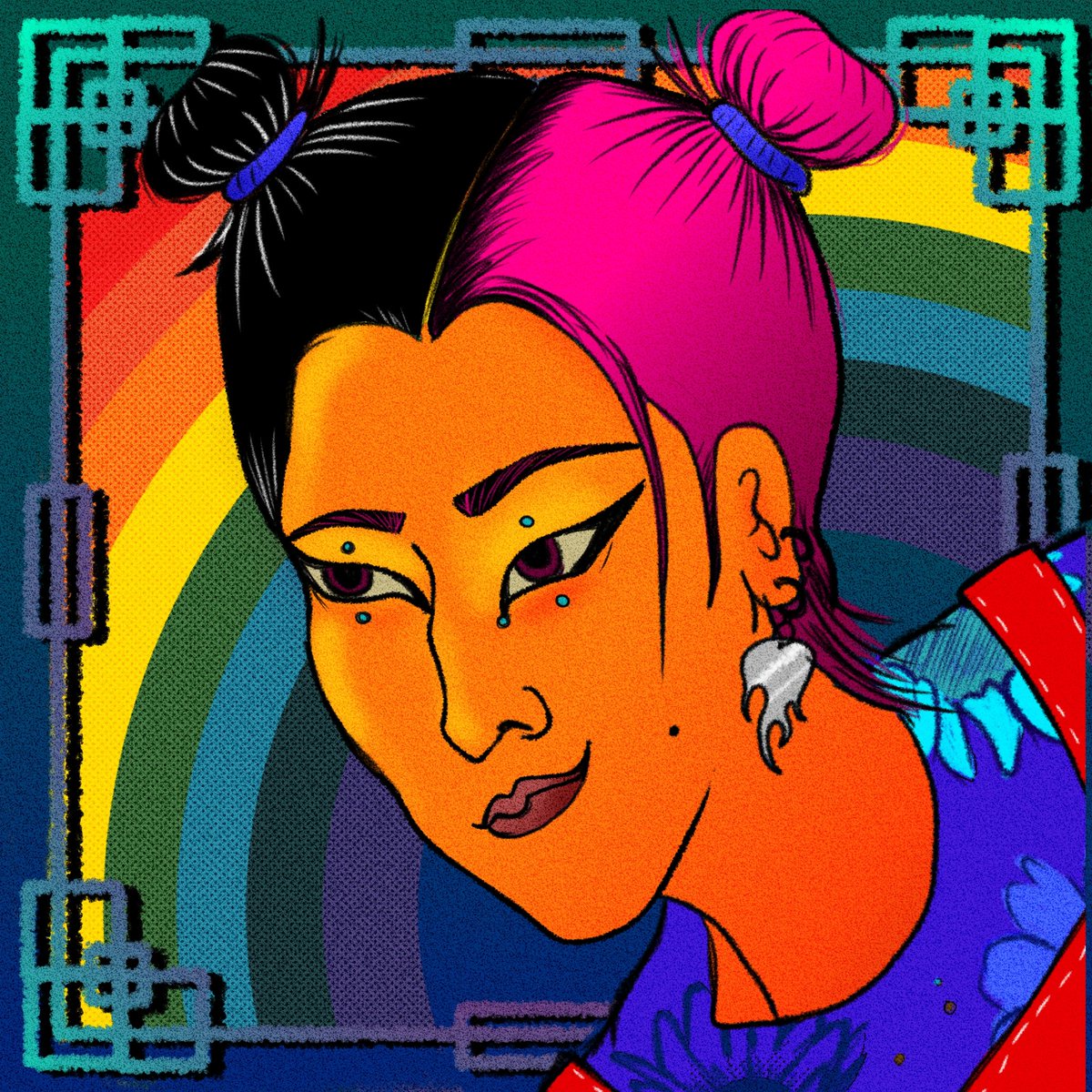 Hello my dears 🌈 i made a self portrait for #tezos4tezos! 
🌈100 ed. 0.5 tez
✨also, shill me your work for this event
objkt.com/asset/KT1CYRzt…