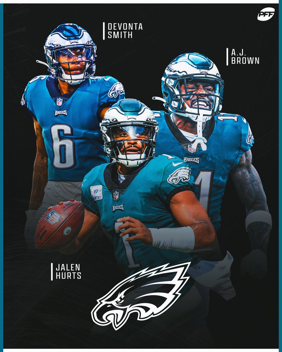 PFF_Fantasy's tweet image. Who is stopping this Eagles trio 🤯