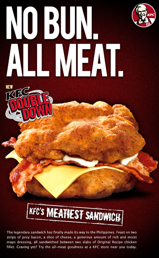 Discontinued Foods! on Twitter: "KFC Double Down Sandwich (2010-2011 ...