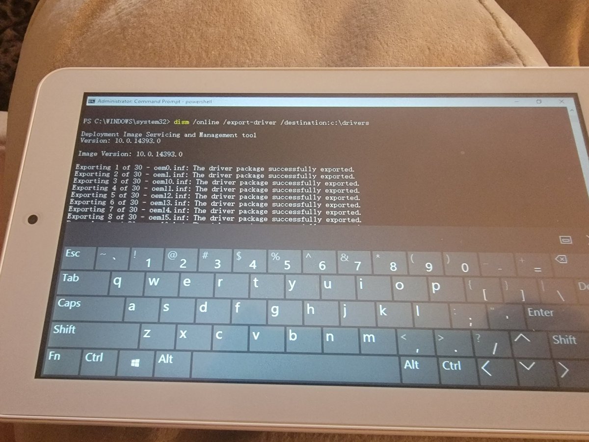hypercube33's tweet image. It&apos;s absolutely normal to be messing around with cheap windows tablets using dism and winpe on a day off right?