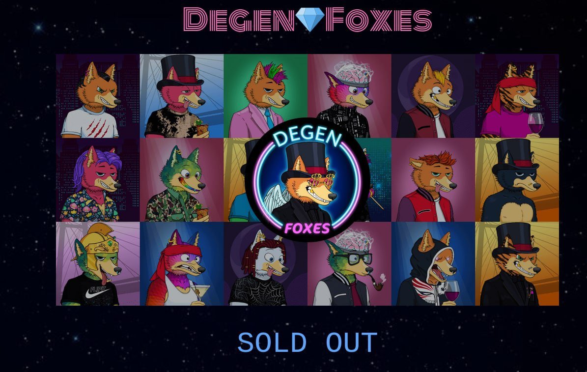 TezosDegenClub's tweet photo. Degens 🥂 , we did again , in style . 
Reveal happens after 24 hrs.
#TDC #DegenFoxes #TezosDegenClub https://t.co/V7PFdoZk0D