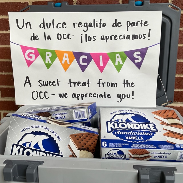 Oyster Adams School on Twitter "Ice cream courtesy of OCC/Helado por