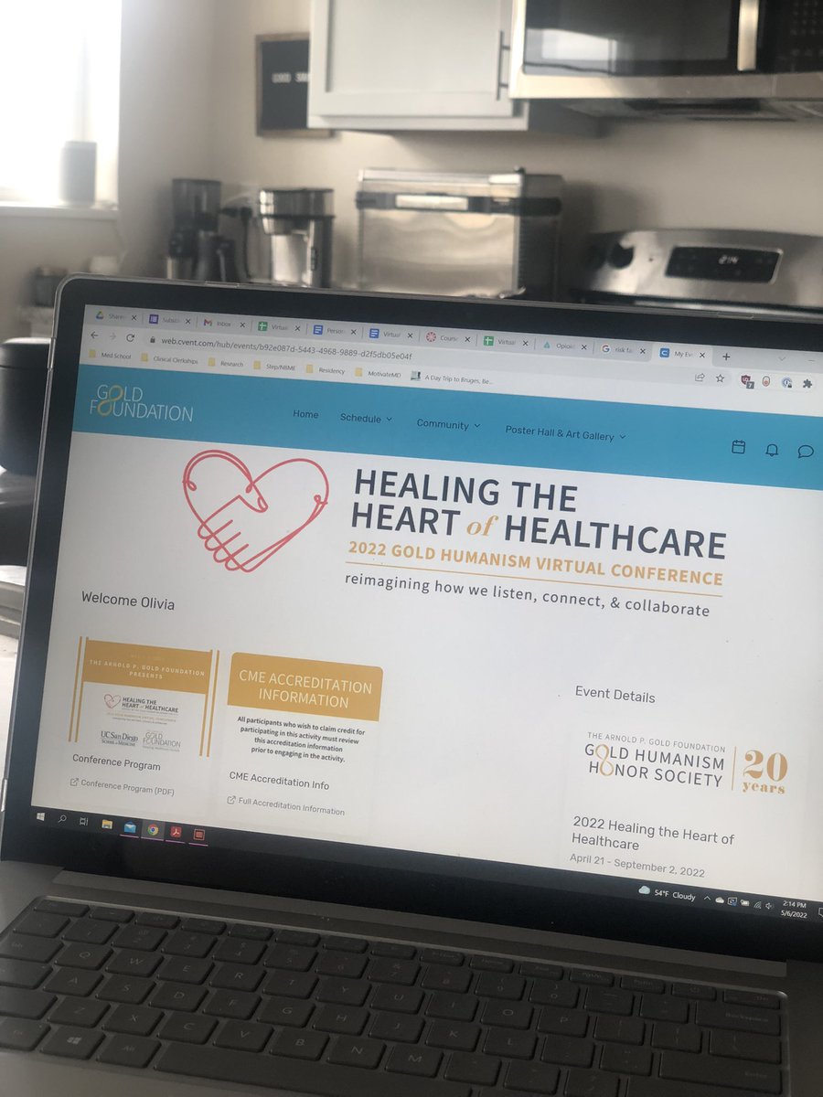 Very excited to meet & learn from the speakers and other attendees at the @GoldFdtn 2022 virtual conference this weekend! #HumanismInHealthcare #medtwitter