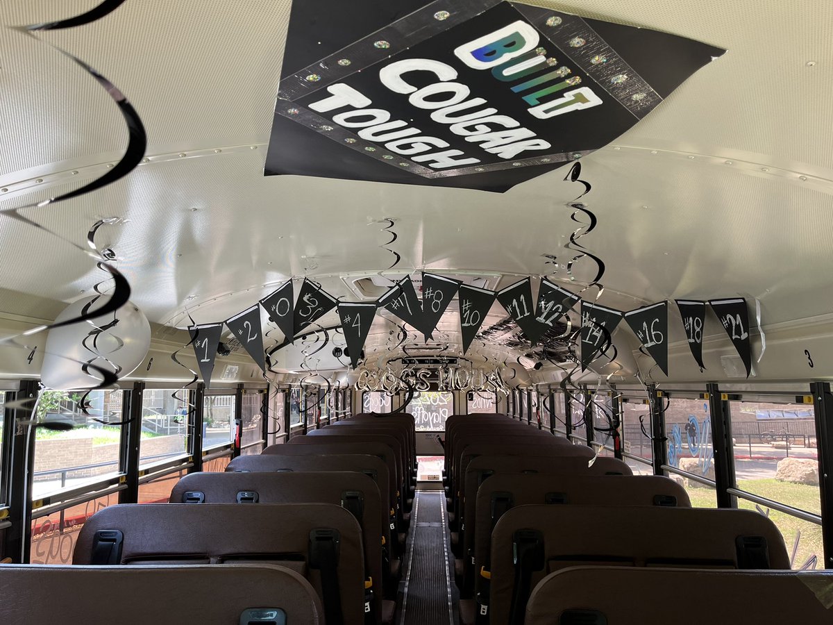Bus is decorated and ready to go! #RoadTrip #Playoffs #Area #WhosHouse Let’s goooo!!! 🥎 🐾 @NISDClark @CoachHalli @clarkcoachkelly @CoachMeganLow @rawlinson_msg @HobbyGirlsATH @_clarksoftball @ClarkHSTrainers @ClarkAthBooster @NISD_Athletics