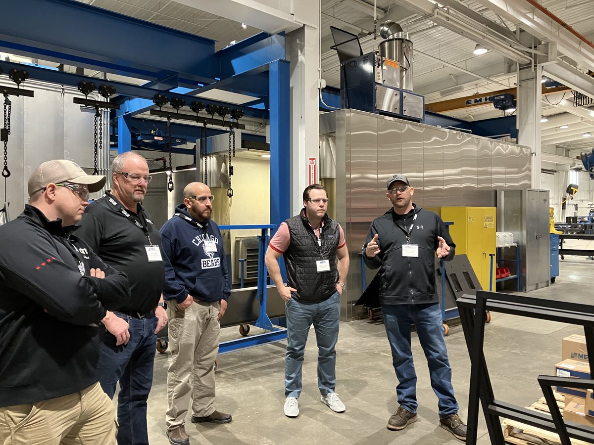 MEI_TES's tweet photo. Earlier this week we had three visitors from Otis Chicago in for training on an 6,500# capacity overhead traction. It's always fun to have our customers here! #customelevators #engineeredtoorder https://t.co/jVlF5E7co8