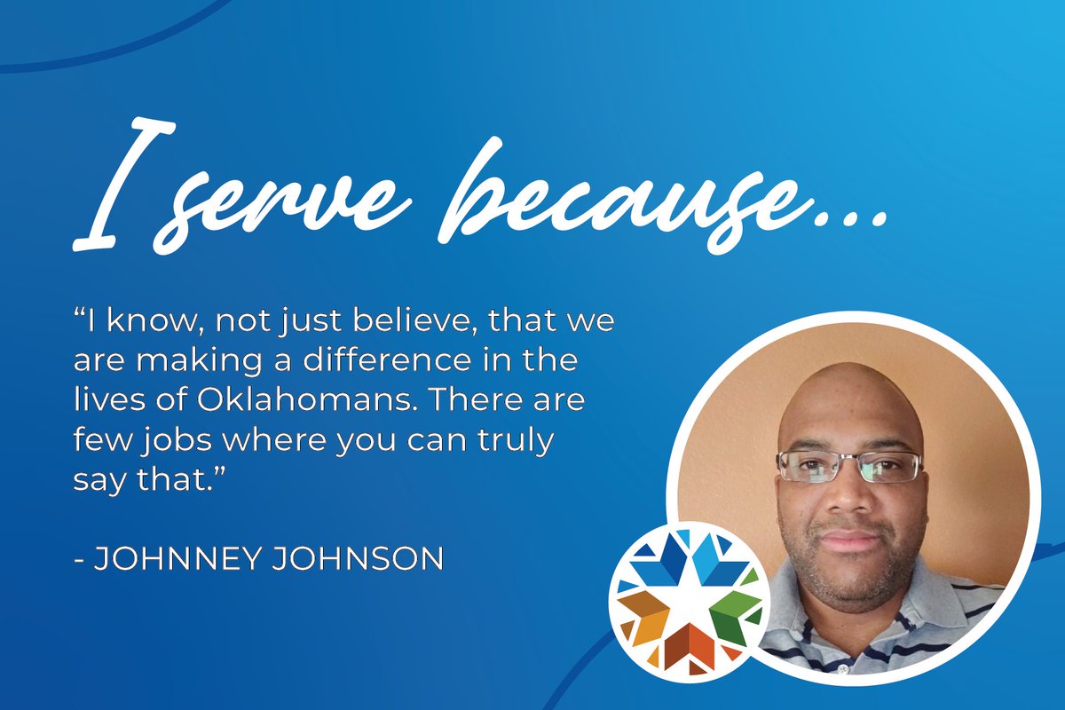 ok_hca's tweet image. Johnney Johnson has served Oklahomans through OHCA for nearly 9 years. He serves in the Tribal Government Relations department and knows how much of an impact his work has on SoonerCare members and providers every day.
#PSWR #IServeBecause #OHCATogether