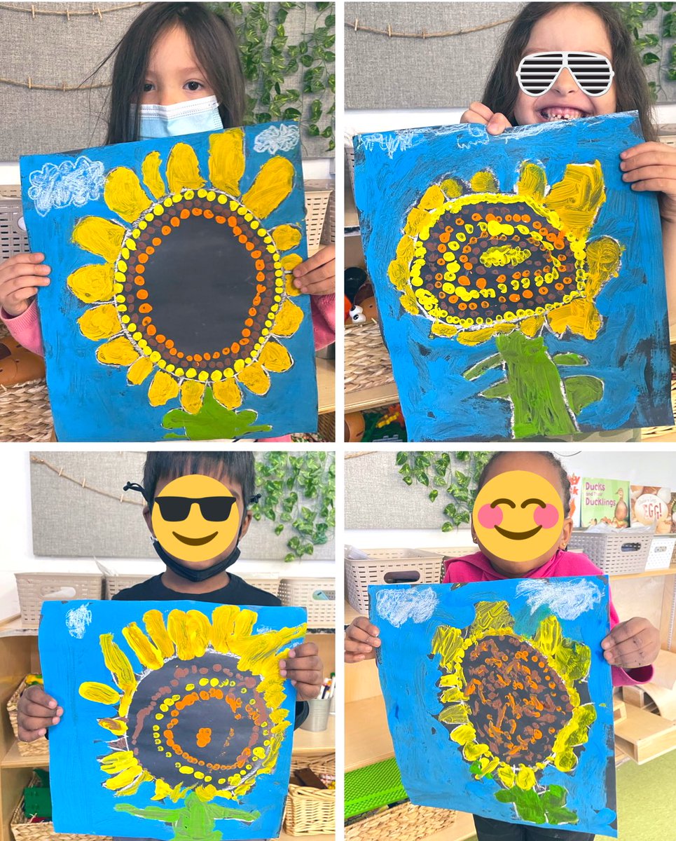 leah_hmb's tweet photo. So proud of their van Gogh inspired sunflowers🌻 for someone special 💙💛 https://t.co/2uA84sKNOP