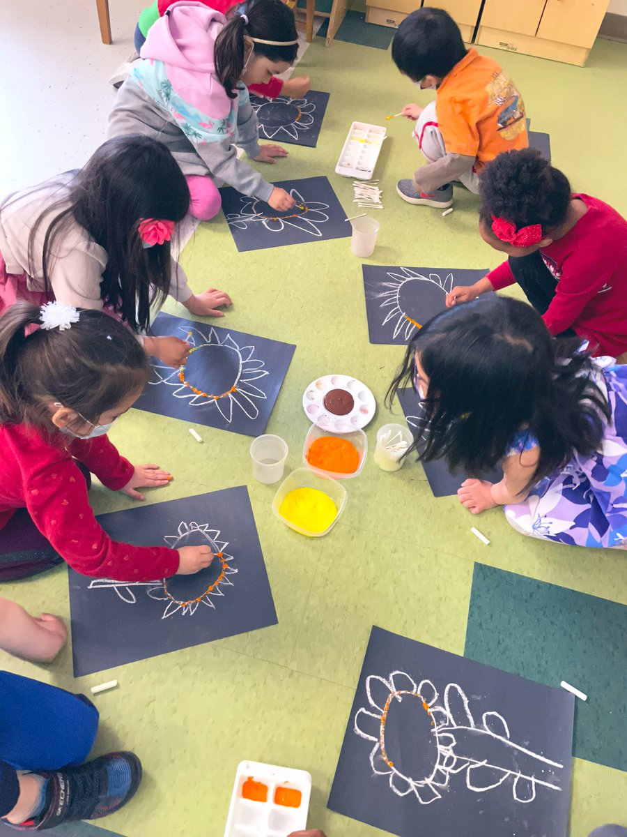 So proud of their van Gogh inspired sunflowers🌻 for someone special 💙💛