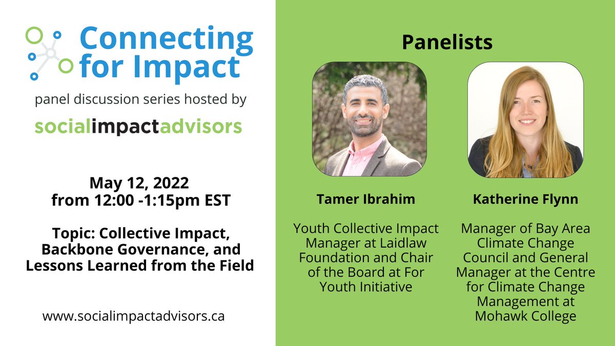 It is not too late to register for our upcoming panel discussion on May 12 on Collective Impact. Join us in building a network of individuals working towards social and environmental change.

Register here: lnkd.in/ewV_x9K9

#collectiveimpact #connectingforimpact