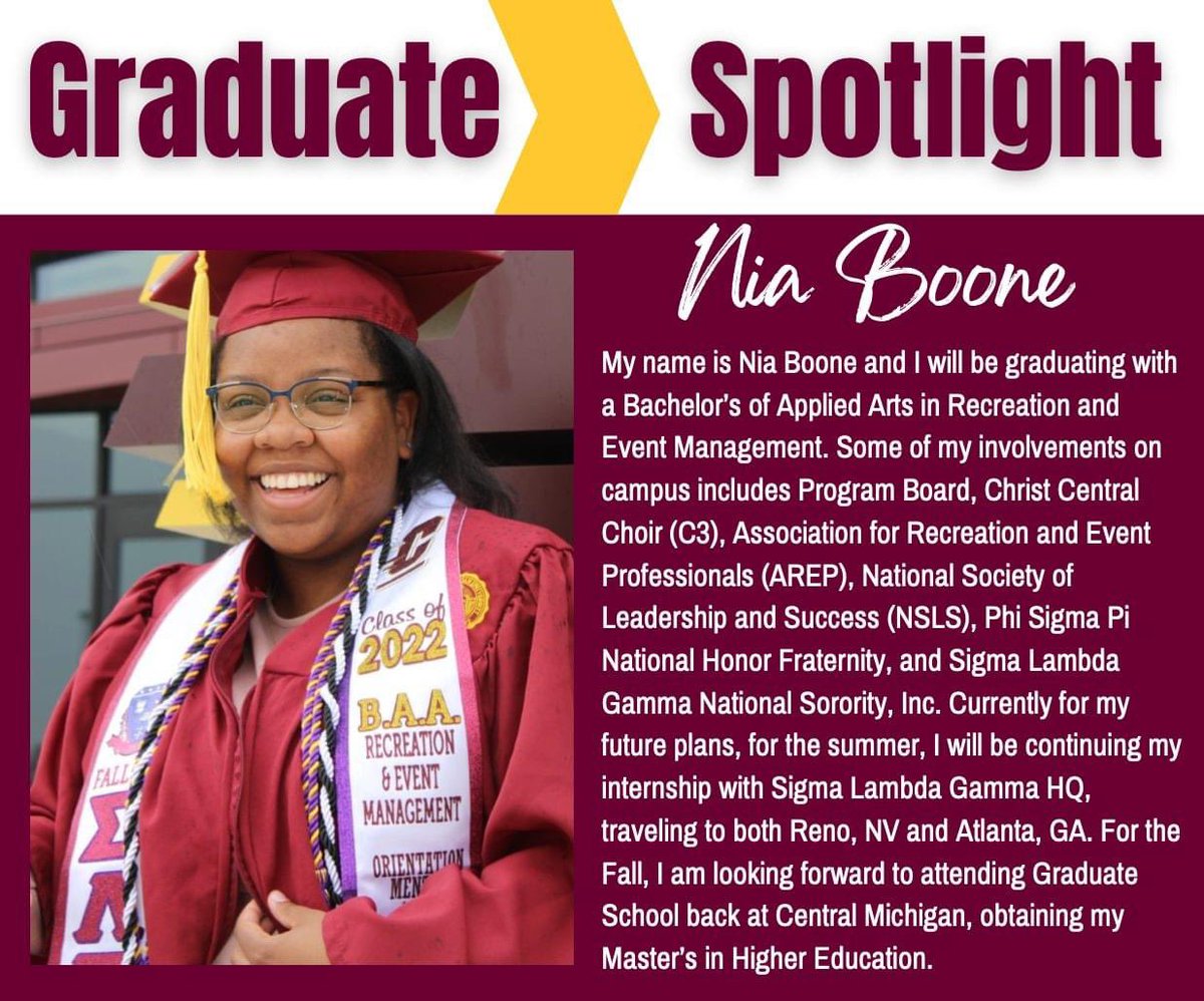 cmichcom's tweet photo. Graduation is this weekend and we’re celebrating our seniors!

Congrats Jenna, Nia, Paige, and D’Yon!

🎓🔥🆙

#graduation #graduation2022 #fireupchips #fireupforever https://t.co/H4w2H5ezIs