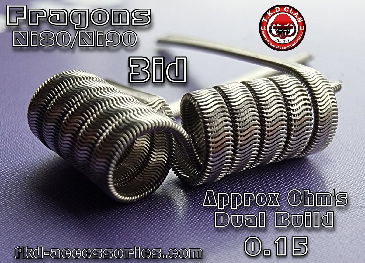 JohnnyBoyIsCraz's tweet photo. Fragons from @thekilteddevil1 high quality hand crafted coils looking for some coils look no further you won't be disappointed https://t.co/Q1qeI6XTbf
#TKDcoils
#TKDClanmember
#TKDvapinggroup
#TKDcoilsrespect
#TKDcommunity https://t.co/m6vvg111FL