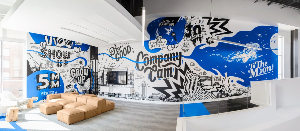 Where's Waldo: CompanyCam HQ Edition! Comment your favorite part of our new mural and we'll tell you the backstory! 🍕🦇 

Wall Vinyl brought to you by <a href="/revolutionwraps/">Revolution Wraps</a>!