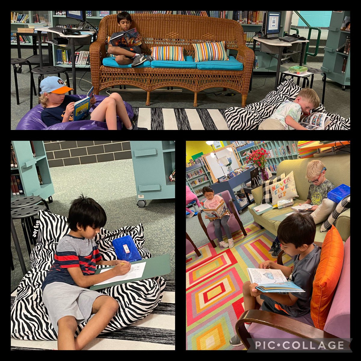 Fabin4th's tweet photo. There’s nothing sweeter than Fridays in the library. Big shoutout to @SFELibrary1 and @Mrs_Sosnik for helping us design our first graphic novels!💗📚🙀 #sfesharks #lovemytribe #readthinkWRITE https://t.co/60EchEprxP