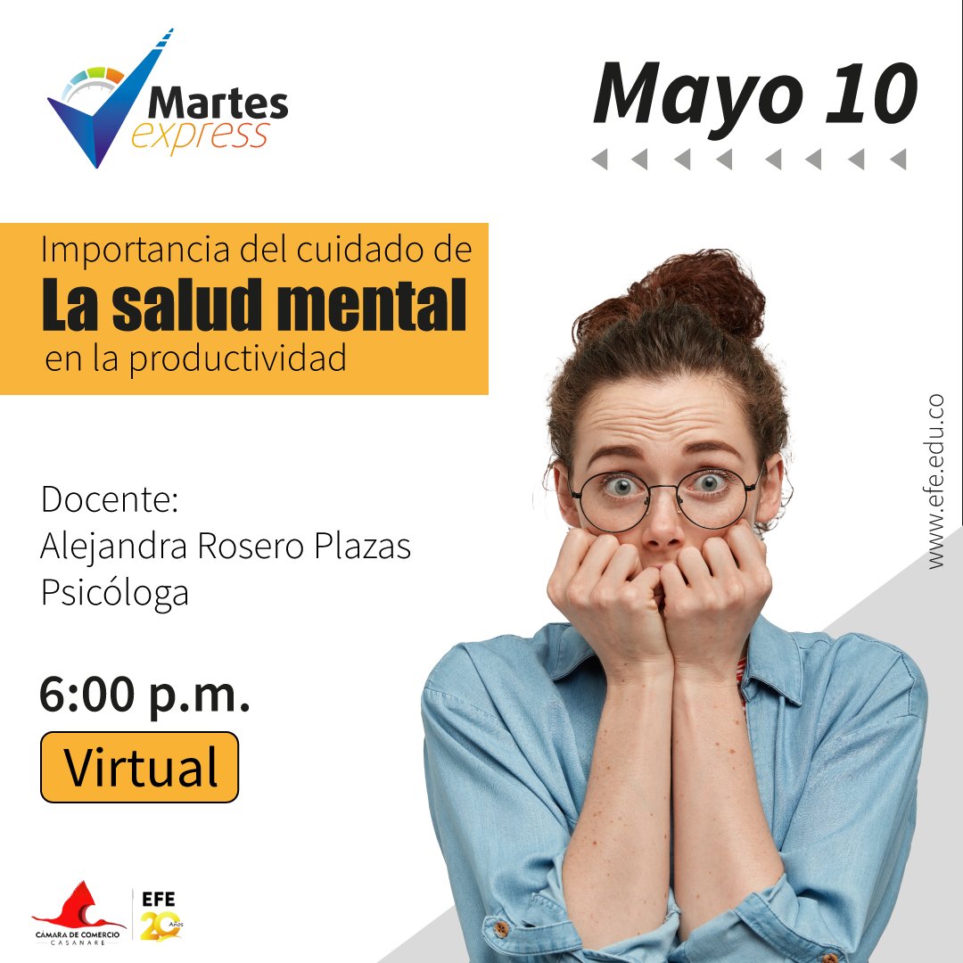 somoslaefe's tweet photo. Si te inscribiste en #MartesExpress #Prográmate para la segunda sesión.
10 de mayo a las 6:00 pm
Conéctate con el link que recibiste en tu correo.
#SomosEFE #virtual #bienestar #saludmental #estress #gratis https://t.co/NaUlKo4mrp