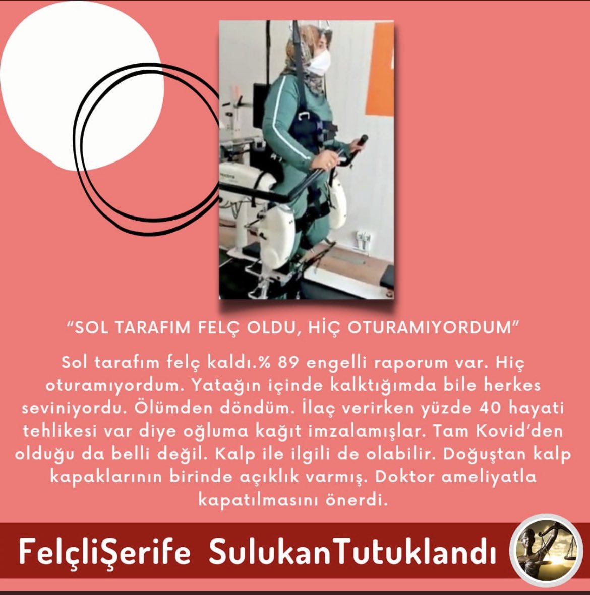 daralanzaman's tweet photo. %89 engelli olan insanın cezaevinde işi ne?
FelçliŞerife SulukanTutuklandı https://t.co/K5jViiAKUe